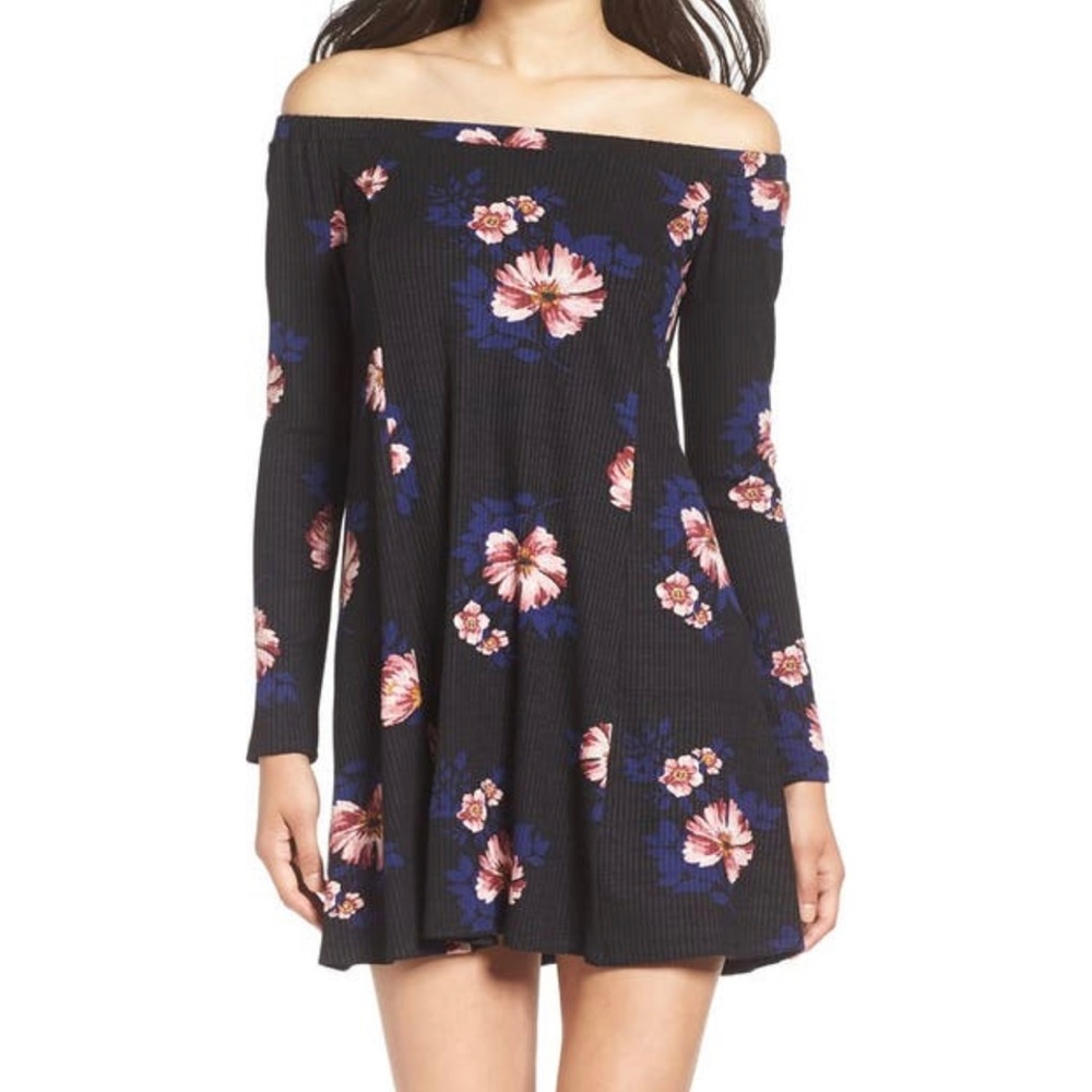 Lush All In Favor Off The Shoulder Floral Print Dress